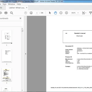 Liebherr Wheel Loaders L580 G6.1-D 1760 48644 en Operator Manual - PDF DOWNLOAD