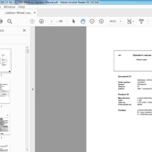 Liebherr Wheel Loaders L580 US G6.1-D 1760 48644 en Operator Manual - PDF DOWNLOAD