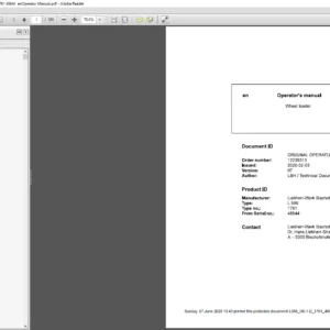 Liebherr Wheel Loaders L586 US G6.1-D 1761 48644  Operator Manual -  PDF DOWNLOAD