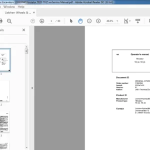 Liebherr Wheels & Crawler Excavators 11692894 Tiltrotator TR20 TR25 en Operator's Manual  - PDF DOWNLOAD