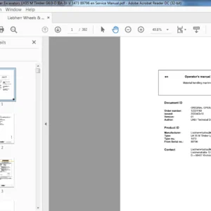 Liebherr Wheels & Crawler Excavators LH35 M Timber G6.0-D IIIA-IV-V 1473 89796 en Operator's Manual - PDF DOWNLOAD