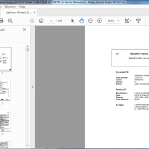 Liebherr Wheels & Crawler Excavators LH35 M Timber US G6.0-D 4f 1473 89796 en Operator's Manual - PDF DOWNLOAD