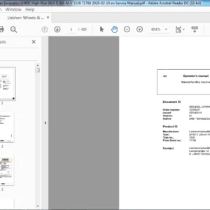Liebherr Wheels & Crawler Excavators LH60C High-Rise G6.0-D IIIA-IV-V 1528 71766en Operator's Manual - PDF DOWNLOAD