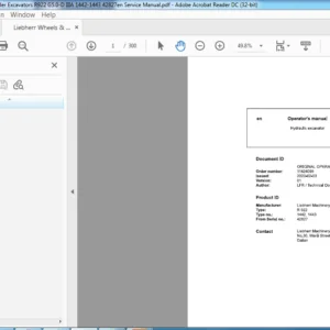 Liebherr Wheels & Crawler Excavators R922 G5.0-D IIIA 1442-1443 42827en Operator's Manual - DOWNLOAD