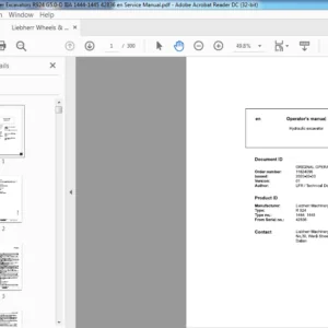 Liebherr Wheels & Crawler Excavators R924 G5.0-D IIIA 1444-1445 42836 en Operators Manual - PDF DOWNLOAD