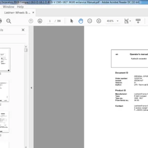 Liebherr Wheels & Crawler Excavators R926 Compact G6.0-D-G6.1-D 4f-IV-V 1565-1827 36183 Operator's Manual - PDF DOWNLOAD