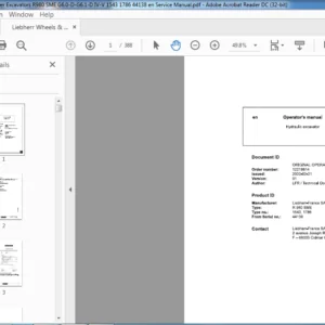 Liebherr Wheels & Crawler Excavators R980 SME G6.0-D-G6.1-D IV-V 1543 1786 44138 Operator's Manual - PDF DOWNLOAD