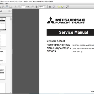 MITSUBISHI FORKLIFT FB10 14 15 18(H)CA FB20 25(H)CA FB28CA FB30CA Service Manual