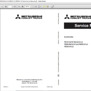 MITSUBISHI forklift FB 10 14 15 18(H)CA1(J) FB20 25(H)CA1(J) FB28CA1(J) FB30CA1(J) Service Manual