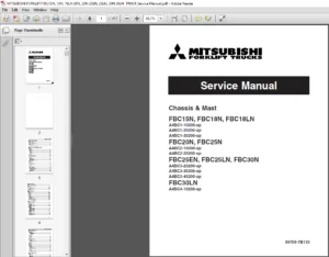 Mitsubishi FBC15N FBC18N FBC20N FBC25N FBC30N Forklift Service Manual PDF