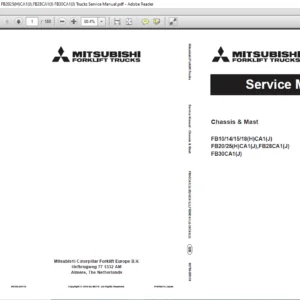 Mitsubishi FORKLIFT FB10 14 15 18(H)CA1(J) FB20 25(H)CA1(J) FB28CA1(J) FB30CA1(J)  SERVICE MANUAL