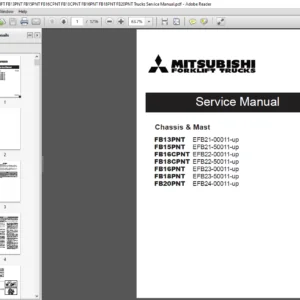Mitsubishi FORKLIFT FB13PNT 15PNT FB16CPNT 18CPNT FB16PNT 18PNT 20PNT Service Manual