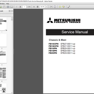 Mitsubishi FORKLIFT FB16CPN 18CPN FB16PN 18PN 20PN Service Manual