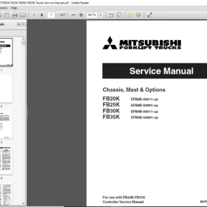 Mitsubishi FORKLIFT FB20K FB25K FB30K FB35K Trucks Service Manual - PDF DOWNLOAD