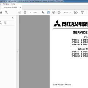 Mitsubishi Forklift 2FBC15 2FBC18 2FBC20 2FB25 2FB25E 2FBC30 Service Manual - PDF DOWNLOAD