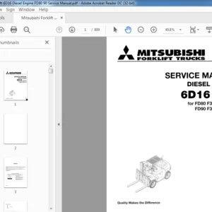 Mitsubishi Forklift 6D16 Diesel Engine FD80 90 Service Manual - PDF DOWNLOAD