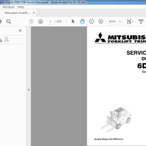 Mitsubishi Forklift 6D16 Diesel Engine FD80 FD90 Service Manual - PDF DOWNLOAD