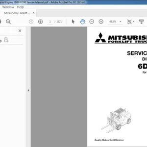 Mitsubishi Forklift 6D16 Diesel Engine FD80 FD90 Service Manual - PDF DOWNLOAD