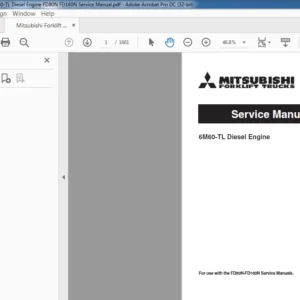 Mitsubishi Forklift 6M60-TL Diesel Engine FD80N FD160N Service Manual - PDF DOWNLOAD