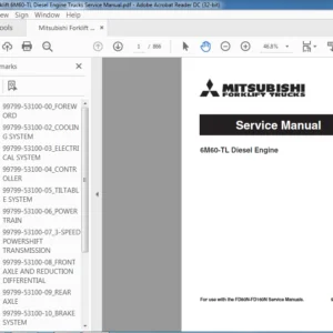 Mitsubishi Forklift 6M60-TL Diesel Engine Trucks Service Manual - PDF DOWNLOAD