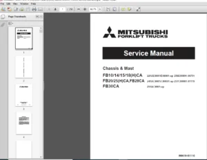 Mitsubishi Forklift FB10 14 15 18(H)CA FB20 25(H)CA,FB28CA FB30CA Trucks Service Manual - PDF DOWNLOAD