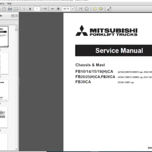 Mitsubishi Forklift FB10 14 15 18(H)CA FB20 25(H)CA,FB28CA FB30CA Trucks Service Manual - PDF DOWNLOAD