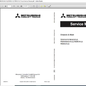 Mitsubishi Forklift FB10 14 15 18(H)CA1(J) FB20 25(H)CA1(J) FB28CA1(J) FB30CA1(J) Service Manual - PDF DOWNLOAD