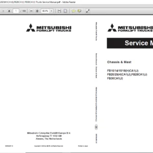 Mitsubishi Forklift FB10 14 15 18(H)CA1(J) FB20 25(H)CA1(J),FB28CA1(J) FB30CA1(J) Service Manual - PDF DOWNLOAD