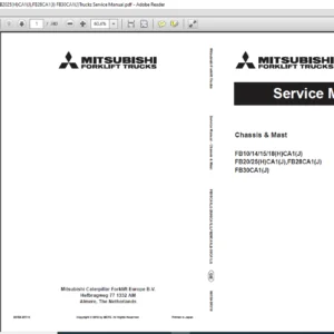 Mitsubishi Forklift FB10 14 15 18(H)CA1(J) FB20 25(H)CA1(J),FB28CA1(J) FB30CA1(J) Service Manual  - PDF DOWNLOAD