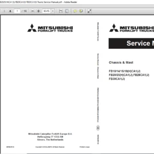 Mitsubishi Forklift FB10 14 15 18(H)CA1(J) FB20 25(H)CA1(J) FB28CA1(J) FB30CA1(J) Service Manual - PDF DOWNLOAD