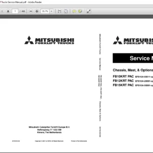 Mitsubishi Forklift FB10KRT PAC FB12KRT PAC FB15KRT PAC Trucks Service Manual