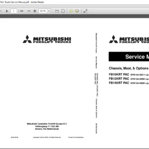 Mitsubishi Forklift FB10KRT PAC FB12KRT PAC FB15KRT PAC Trucks Service Manual