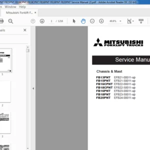 Mitsubishi Forklift FB13PNT FB15PNT FB16CPNT FB18CPNT FB16PNT FB18PNT FB20PNT Service Manual - PDF DOWNLOAD