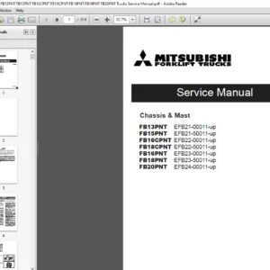 Mitsubishi Forklift FB13PNT FB15PNT FB16CPNT FB18CPNT FB16PNT FB18PNT FB20PNT Trucks Service Manual - PDF DOWNLOAD