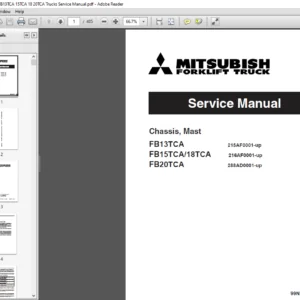 Mitsubishi Forklift FB13TCA FB15TCA 18TCA FB20TCA Service Manual - PDF DOWNLOAD