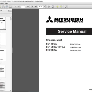 Mitsubishi Forklift FB13TCA FB15TCA18TCA FB20TCA Trucks Service Manual - PDF DOWNLOAD