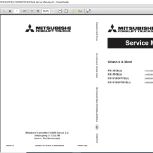 Mitsubishi Forklift FB13TCB(J) FB15TCB(J) FB16 18 20TCB(J) FB16 18 20TBCB(J)Truck Service Manual - PDF DOWNLOAD