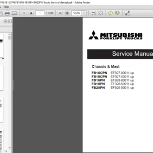 Mitsubishi Forklift FB16CPN FB18CPN FB16PN FB18PN FB20PN Trucks Service Manual - PDF DOWNLOAD