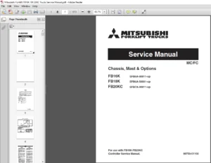 Mitsubishi Forklift FB16K FB18K FB 20KC FC Trucks Service Manual - PDF DOWNLOAD