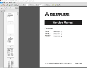 Mitsubishi Forklift FB16K FB18KT FB20KT Trucks Service Manual - PDF DOWNLOAD