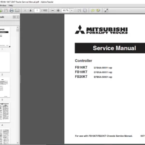 Mitsubishi Forklift FB16K FB18KT FB20KT Trucks Service Manual - PDF DOWNLOAD