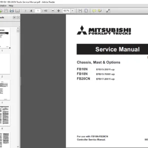 Mitsubishi FB16N FB18N FB20CN Forklift Repair Manual PDF