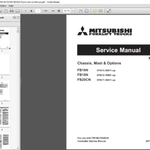 Mitsubishi Forklift FB16N FB18N FB20CN Trucks Service Manual - PDF DOWNLOAD