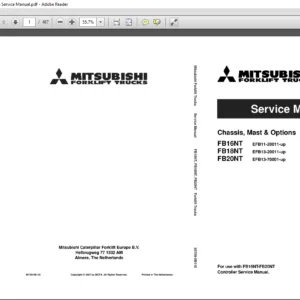 Mitsubishi Forklift FB16NT FB18NT FB20NT Trucks Service Manual - PDF DOWNLOAD