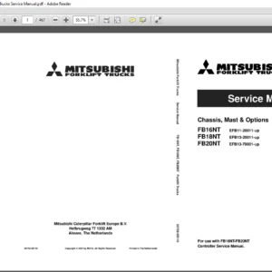 Mitsubishi Forklift FB16NT FB18NT FB20NT Trucks Service Manual - PDF DOWNLOAD