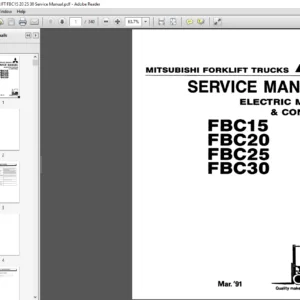 Mitsubishi Forklift FBC15 FBC20 FBC25 FBC30 Electric Motor & Control Service Manual - PDF DOWNLOAD
