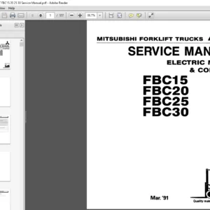 Mitsubishi Forklift FBC15 FBC20 FBC25 FBC30 Electric Motor & Control Service Manual - PDF DOWNLOAD