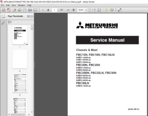 Mitsubishi Forklift FBC15N FBC18N FBC18LN FBC20N FBC25N FBC25EN FBC25LN FBC30N FBC30LN Repair Manual PDF