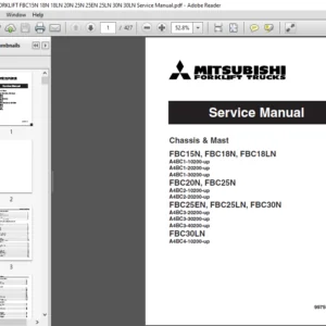 Mitsubishi Forklift FBC15N FBC18N FBC18LN FBC20N FBC25N FBC25EN FBC25LN FBC30N FBC30LN Service Manual