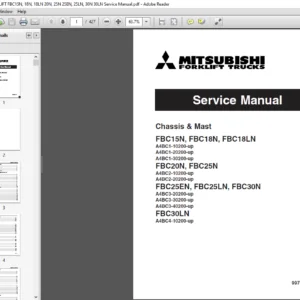 Mitsubishi Forklift FBC15N FBC18N FBC18LN FBC20N FBC25N FBC25EN FBC25LN FBC30N FBC30LN Service Manual